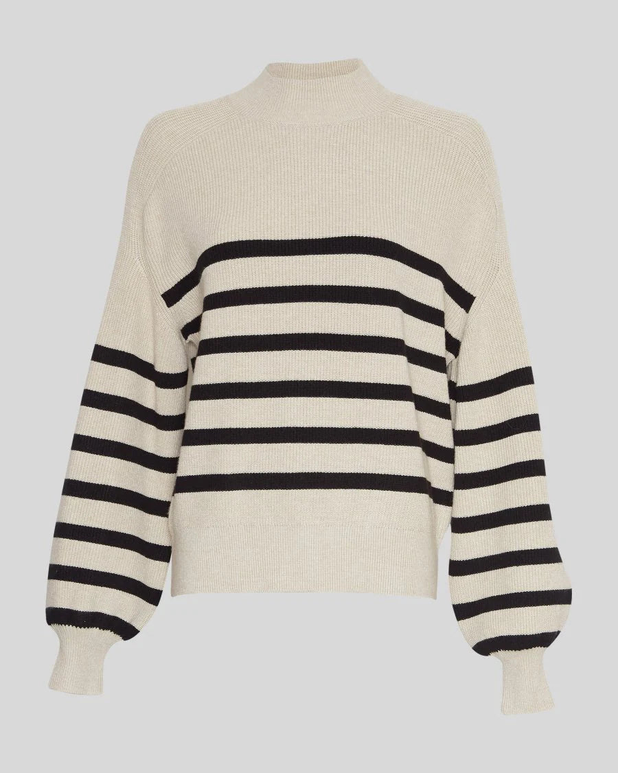 Maura Rachelle Pullover - Oat /Black Stripe