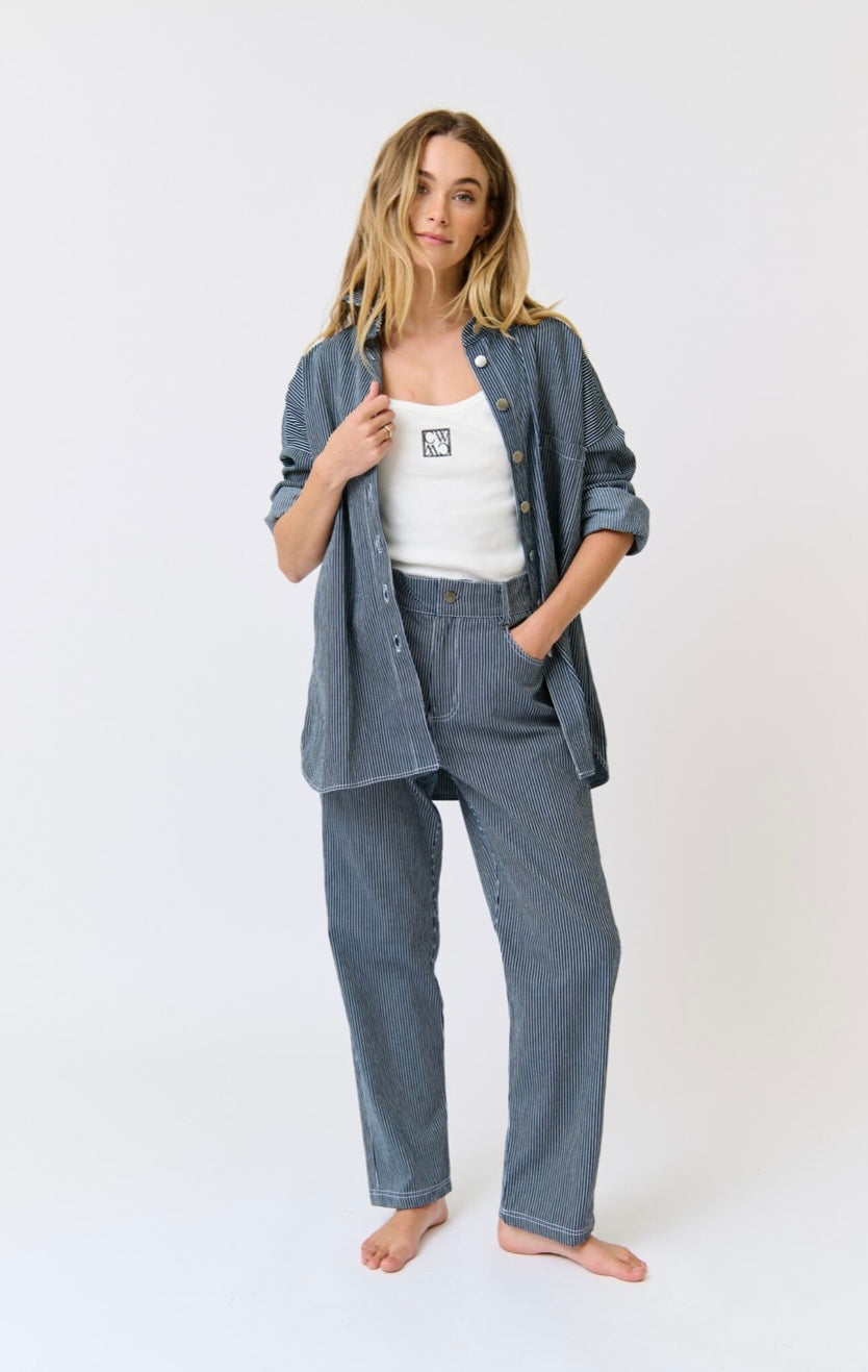 Baylor Pants - Stripe Denim