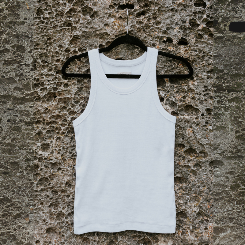 Ede Cotton Rib Tank - White