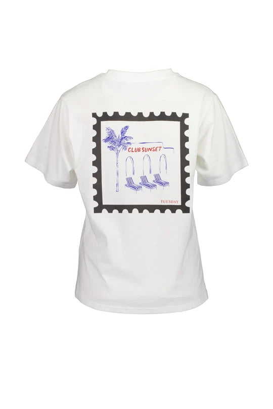 Band Tee - Ivory/Sunset