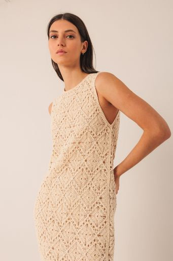Crochet Midi Dress - Crudo