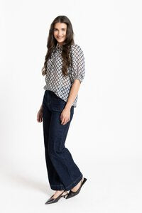 Nina Blouse - Ink Check