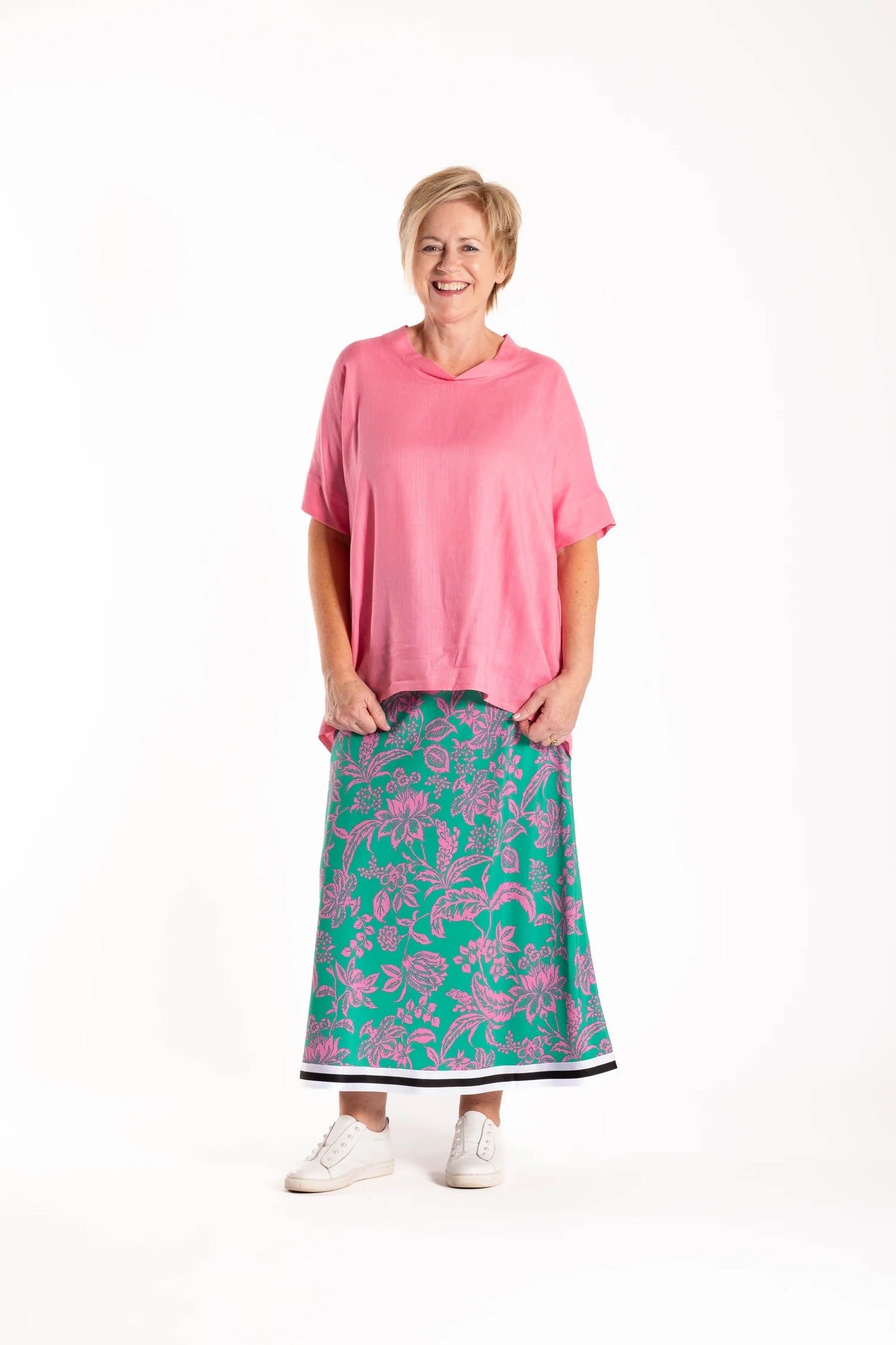 Bias Skirt - Pink Jungle