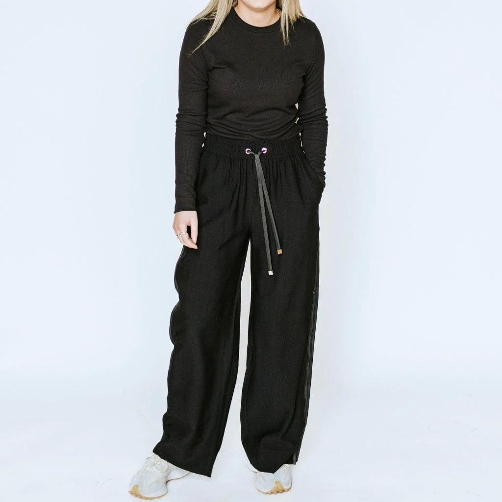 Indiana Pants - Black/Satin Tape