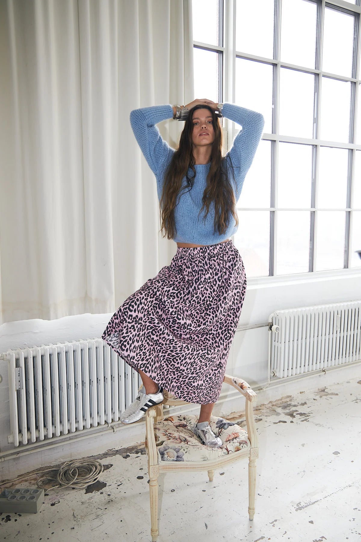 Akane Maxi Skirt - Pink Leopard