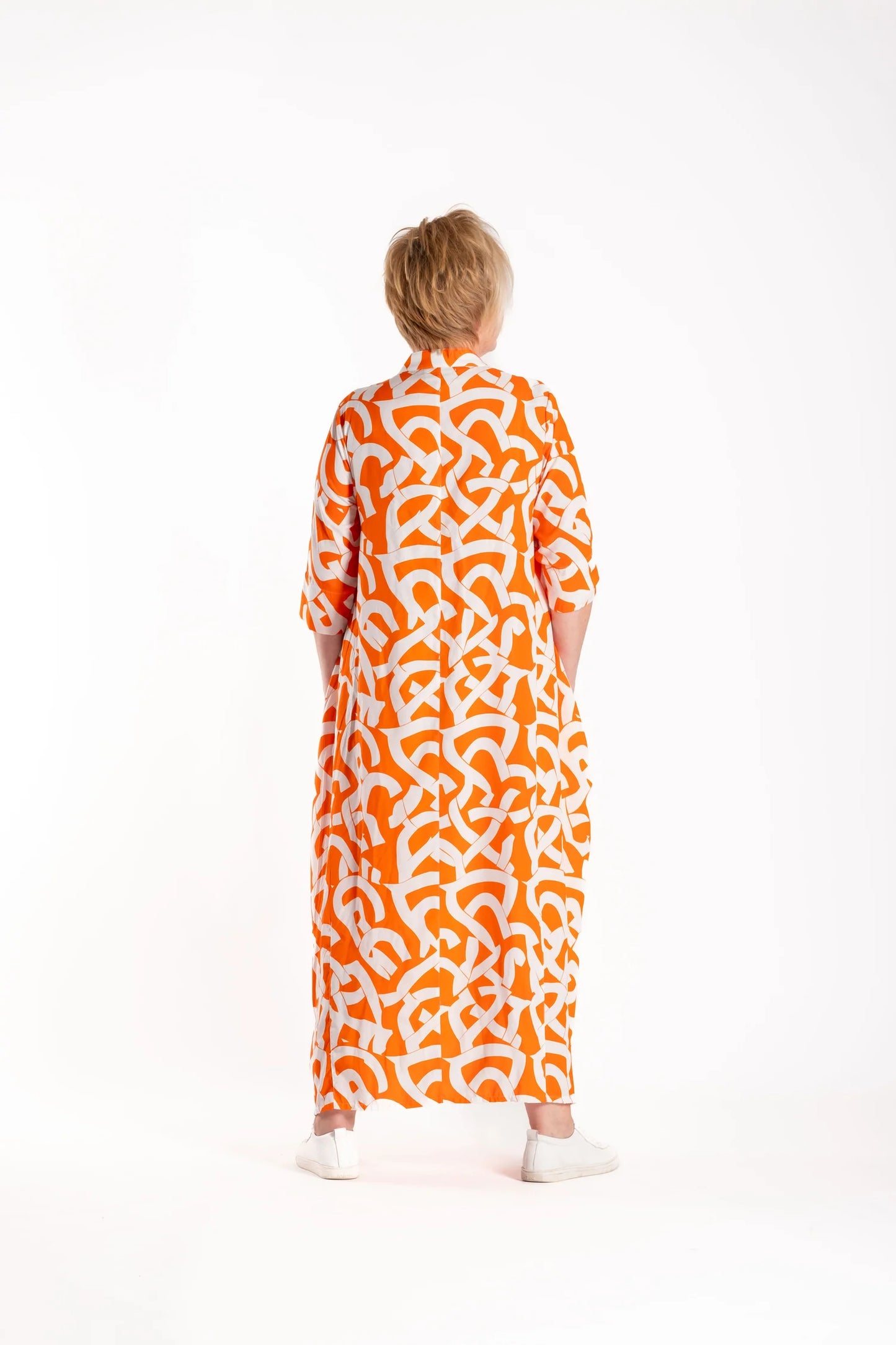 French Me Dress - Grapefruit Scribble