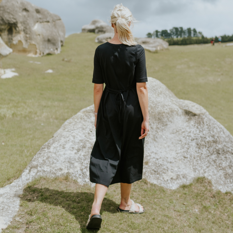 Greta Women’s Cotton Tee Dress - Black