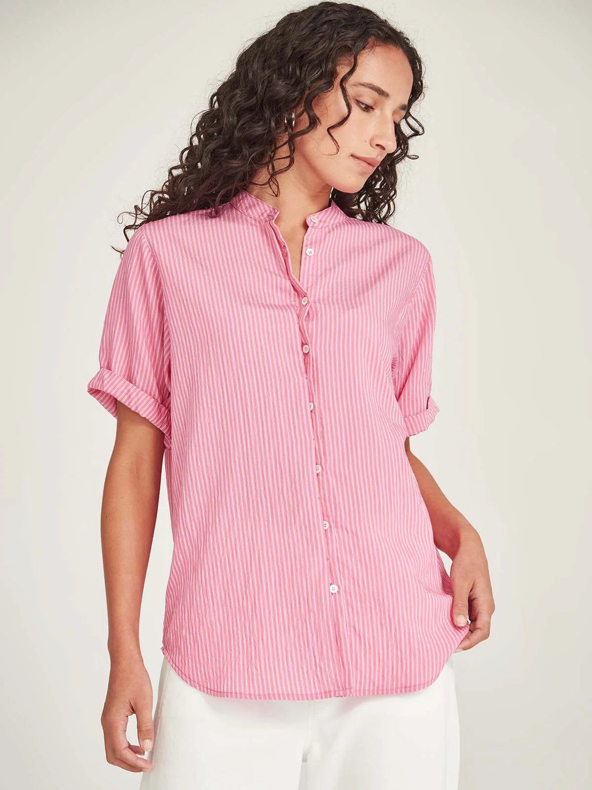 Flynn Stripe Shirt - Pink/Red Stripe
