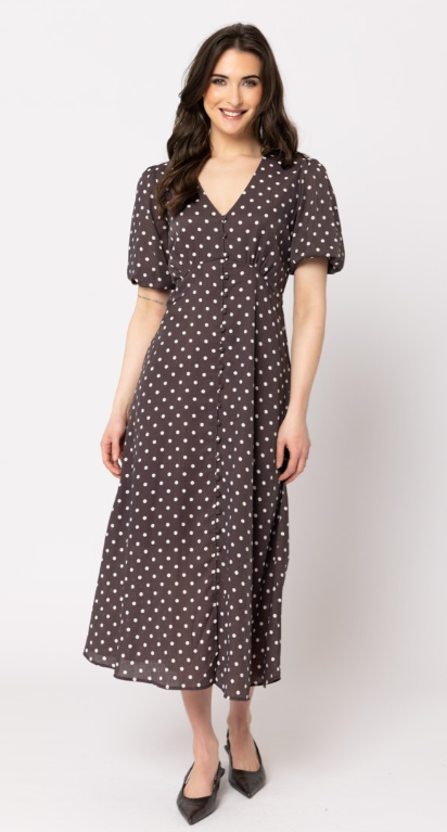 Cheerful Dress - Brown Spot