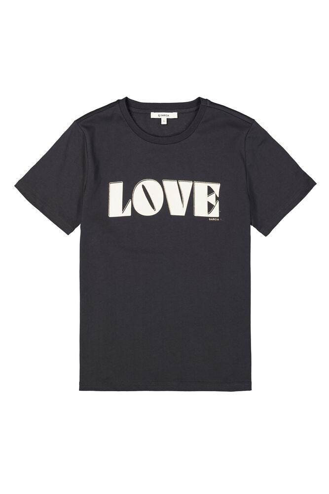 Love Print Tee - Antracite