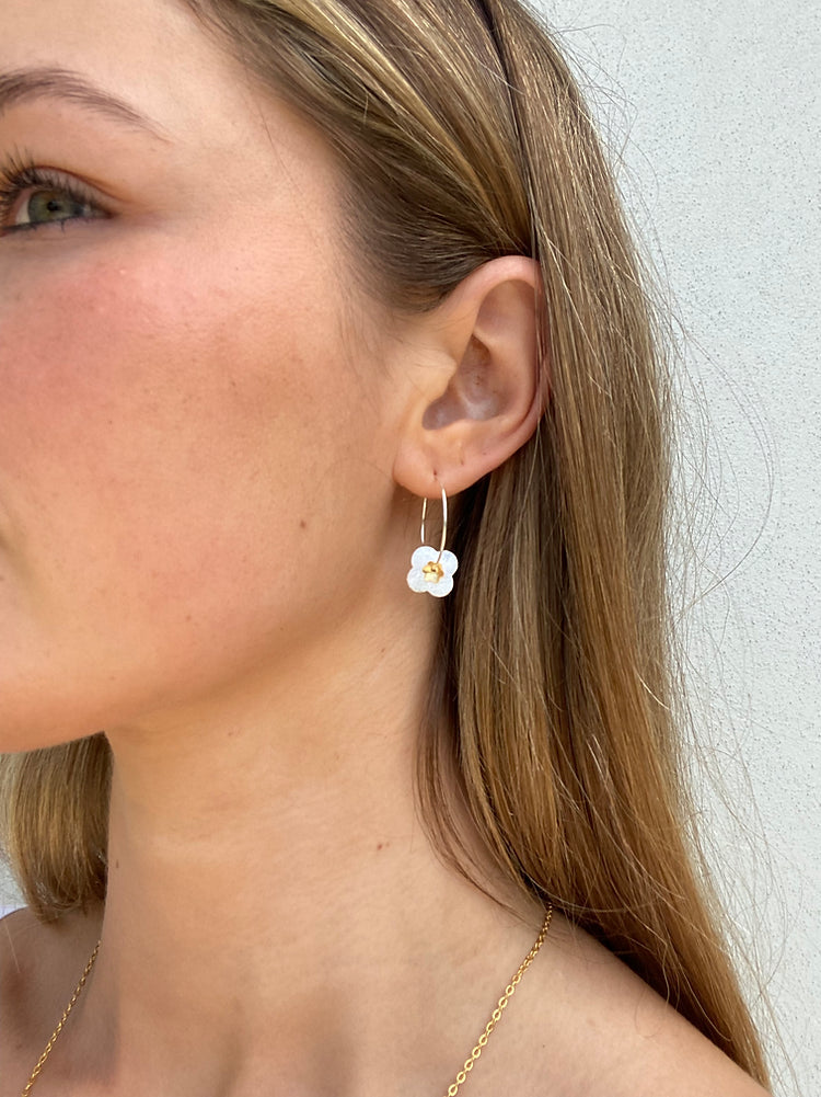 Calla Babu Flower Hoop Earrings