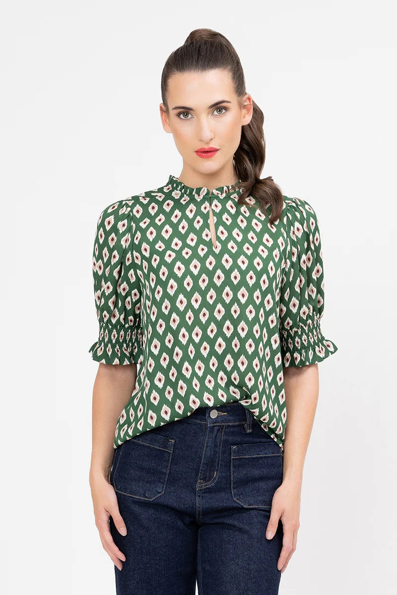 Movement Blouse - Diamond Merlot