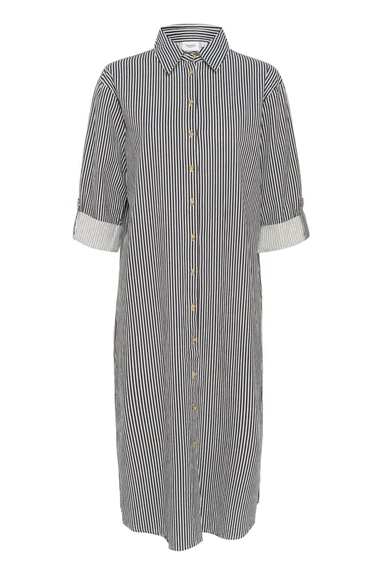 Zalinda Stripe Shirt Dress - Ice Night Sky Stripe