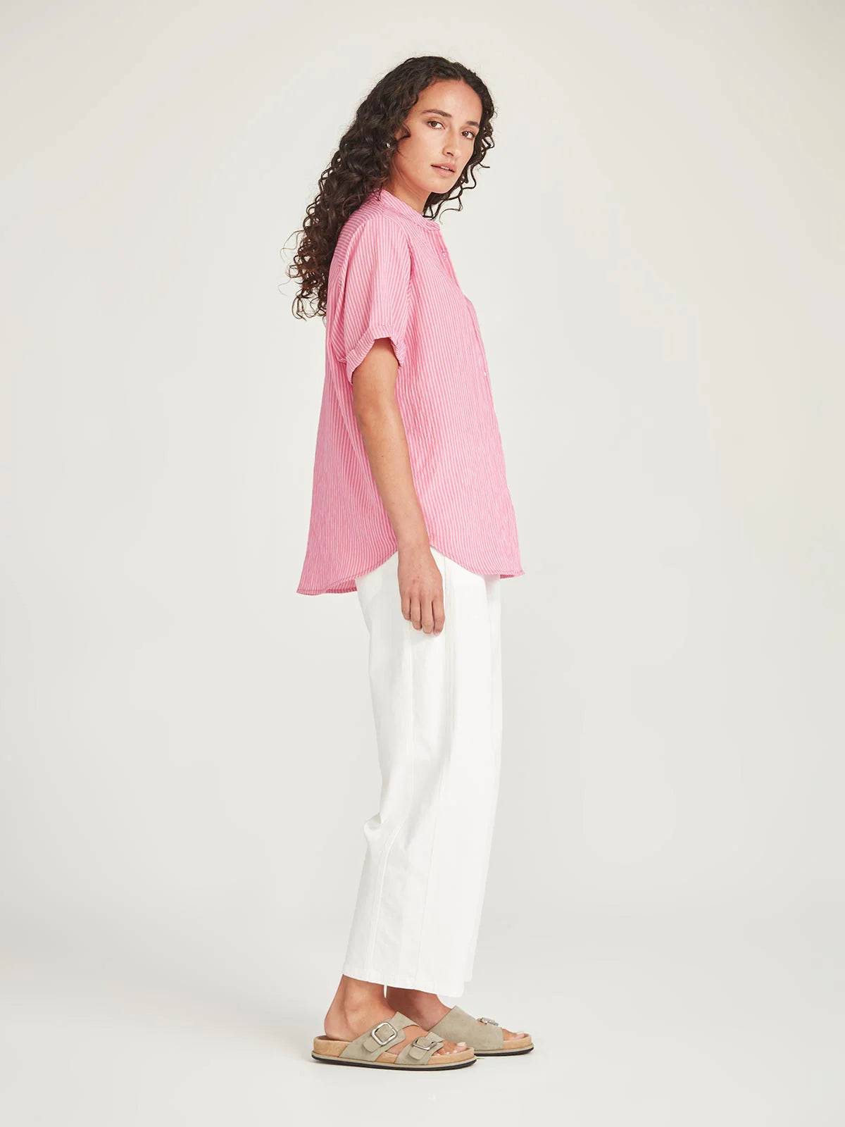Flynn Stripe Shirt - Pink/Red Stripe