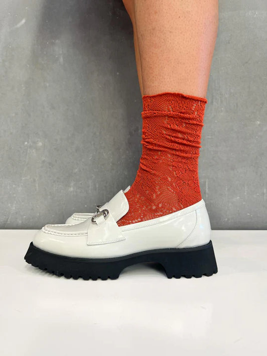 Slouch Lace Sock - Rust
