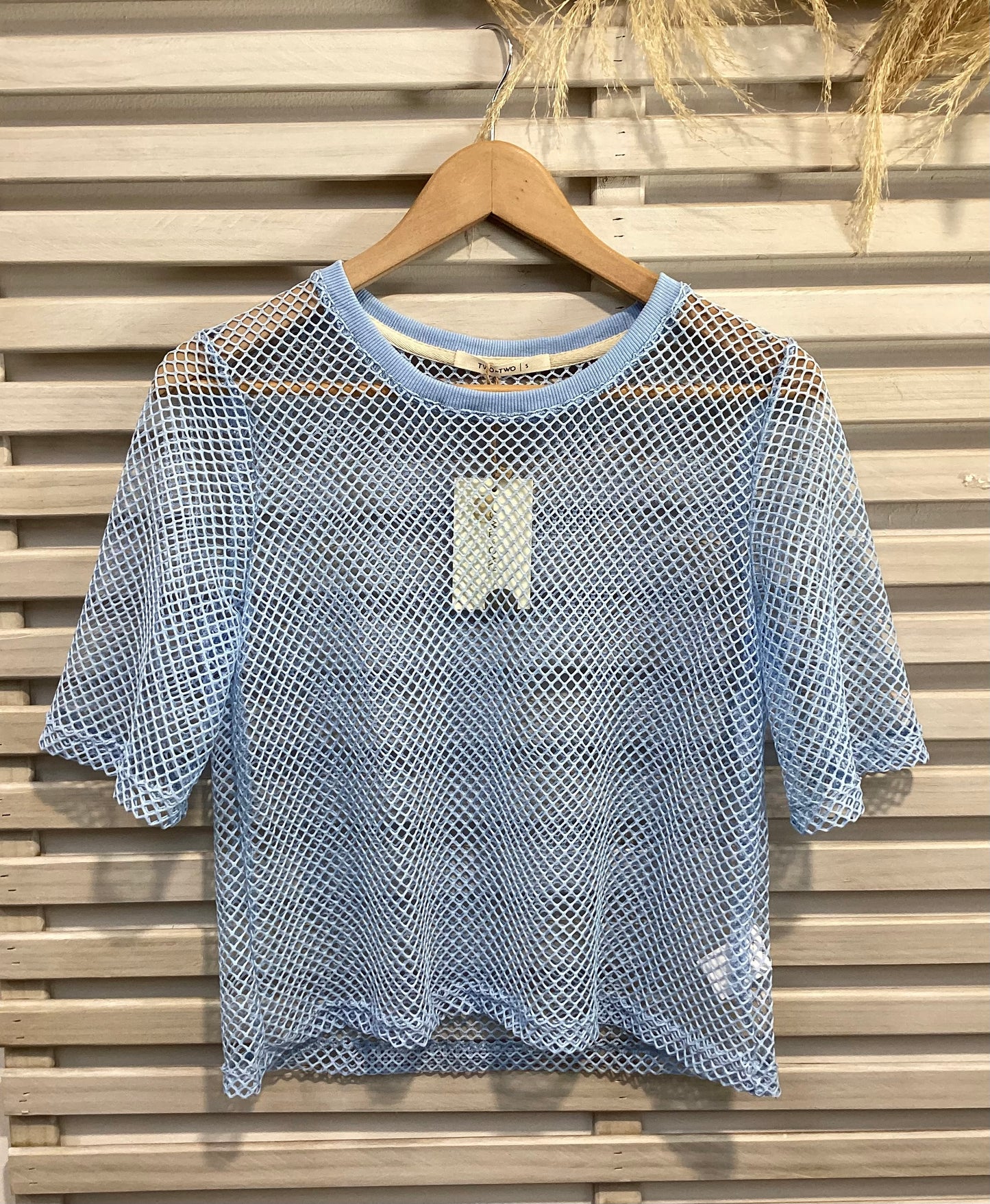 Arrow Mesh Top - Sky