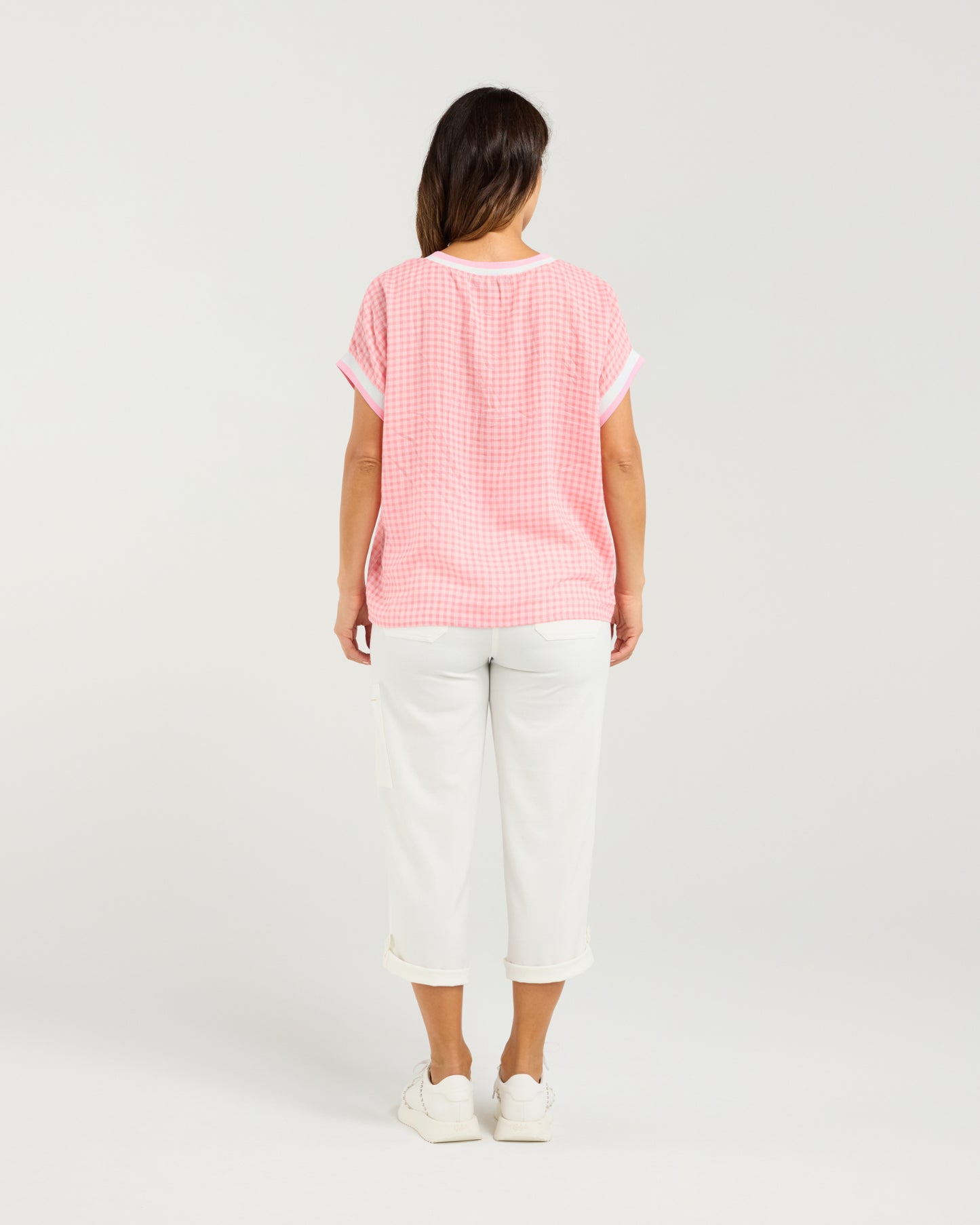 Olivia Top - Pink Check