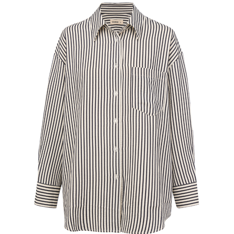 Sassy Women’s Long Sleeve Shirt - Blue/White Stripe