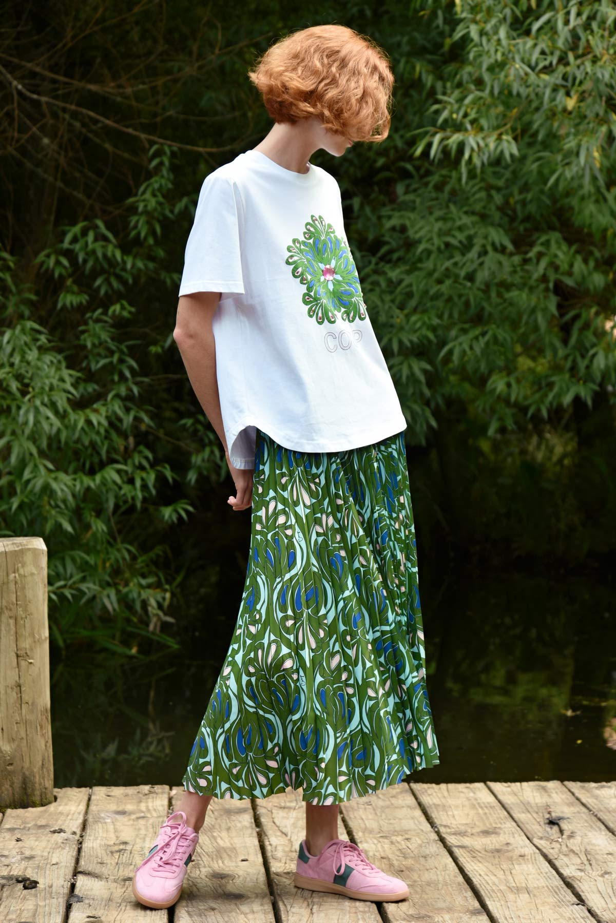 Skipped A Pleat - Green & Blue