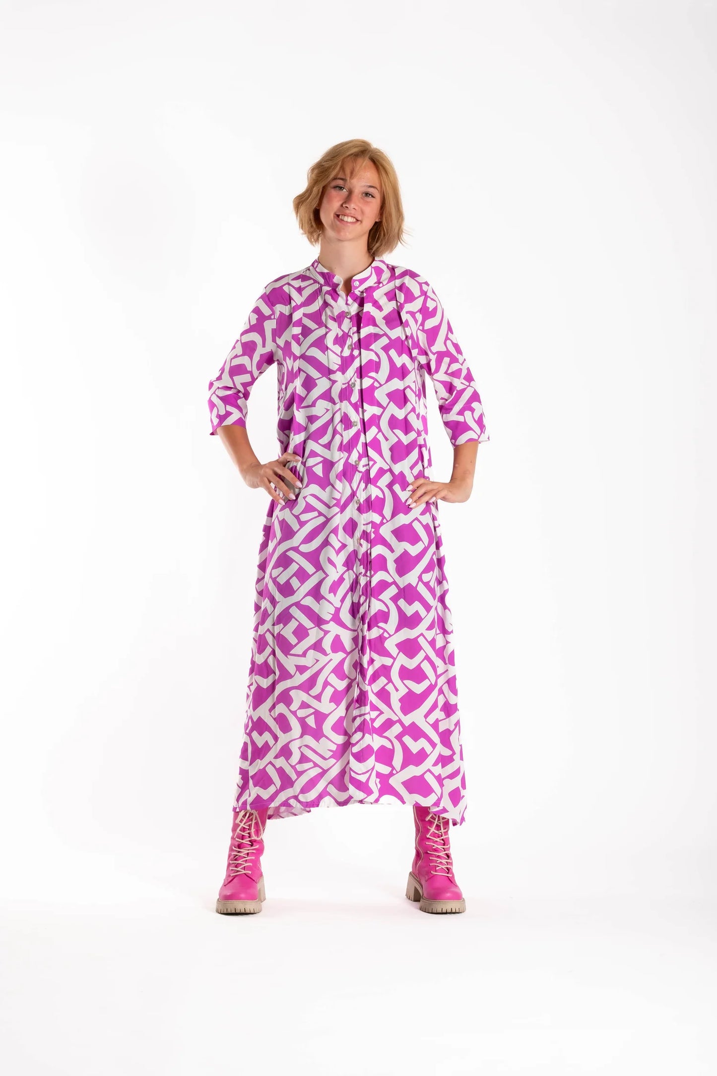 French Me Dress - Grape Scribble