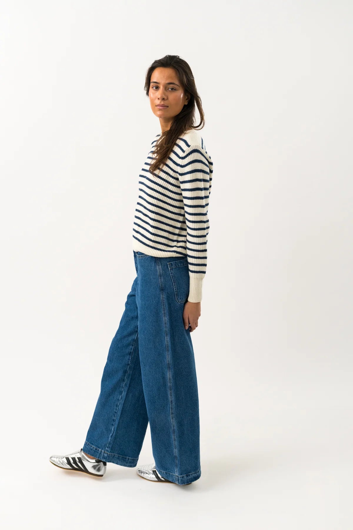 Dane Jumper - Dark Blue Stripe
