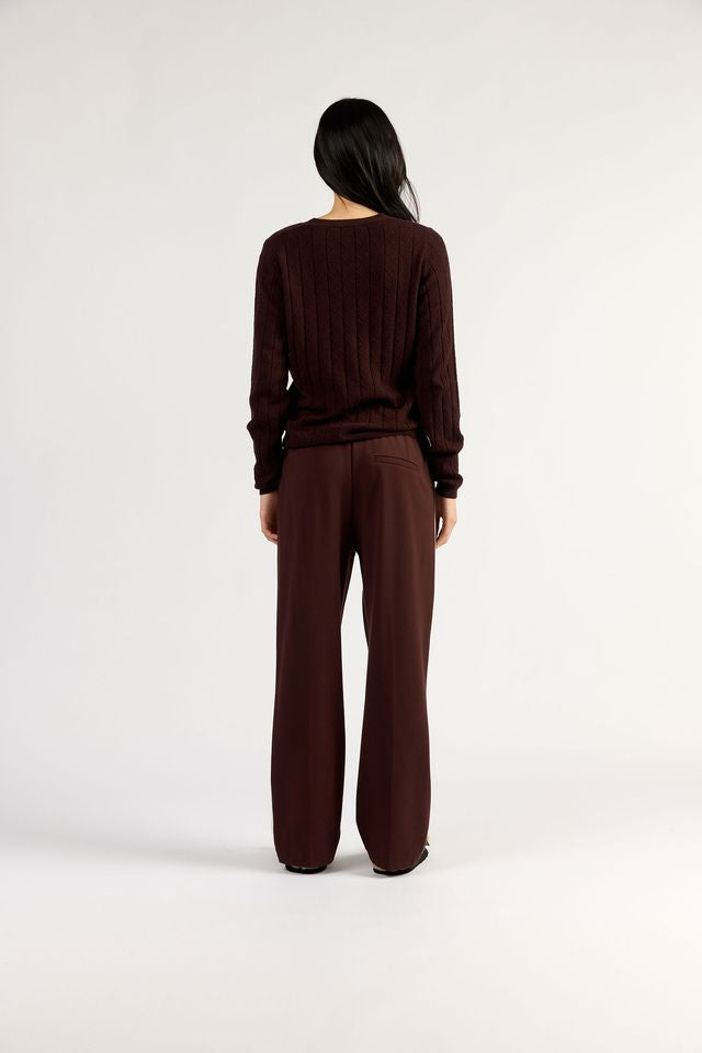 Bobbie Pants - Dark Chocolate Double Stripe