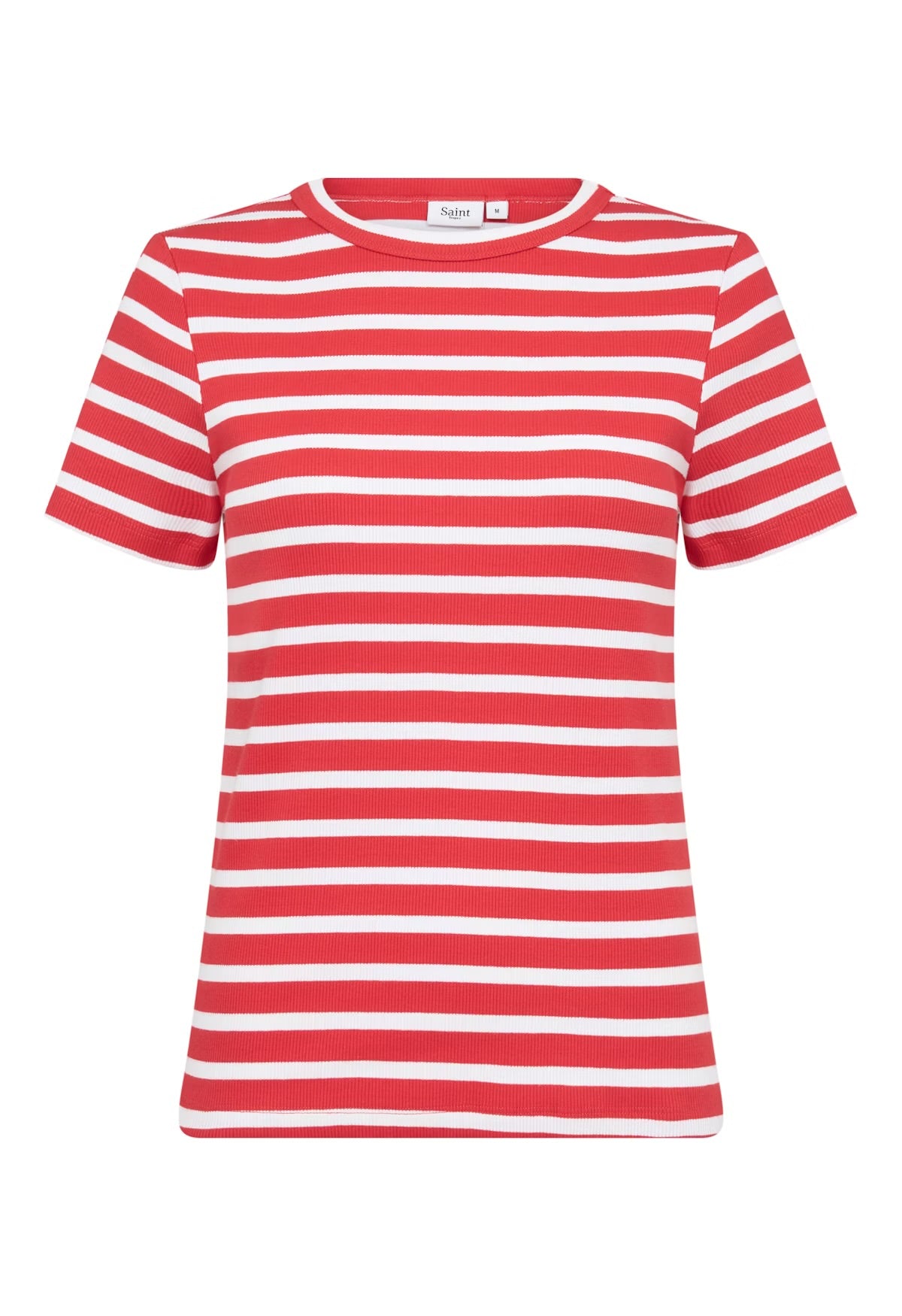 Aster Stripe T Shirt - Flame/White