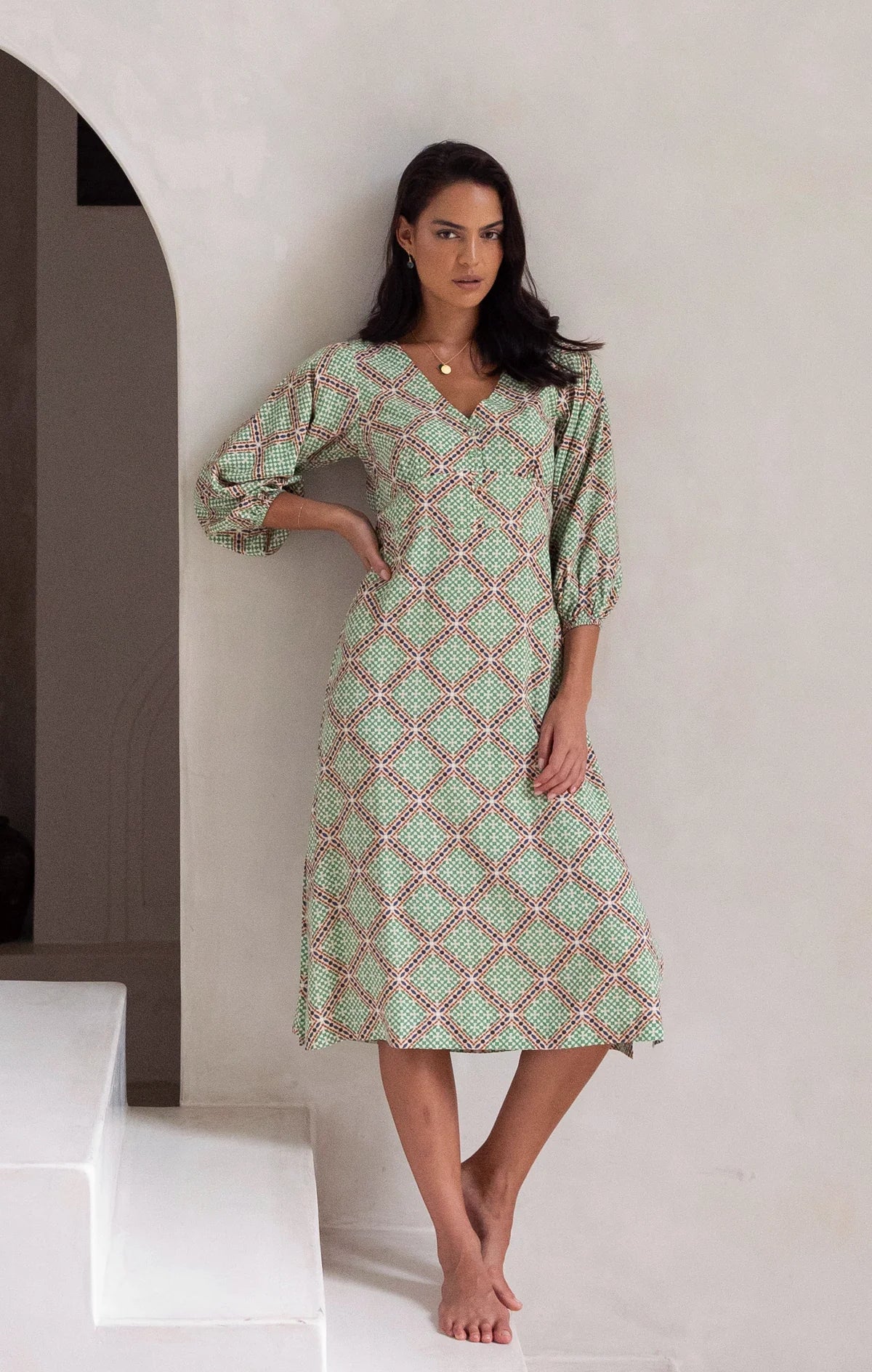 Marrakesh Midi Dress - Marra Print
