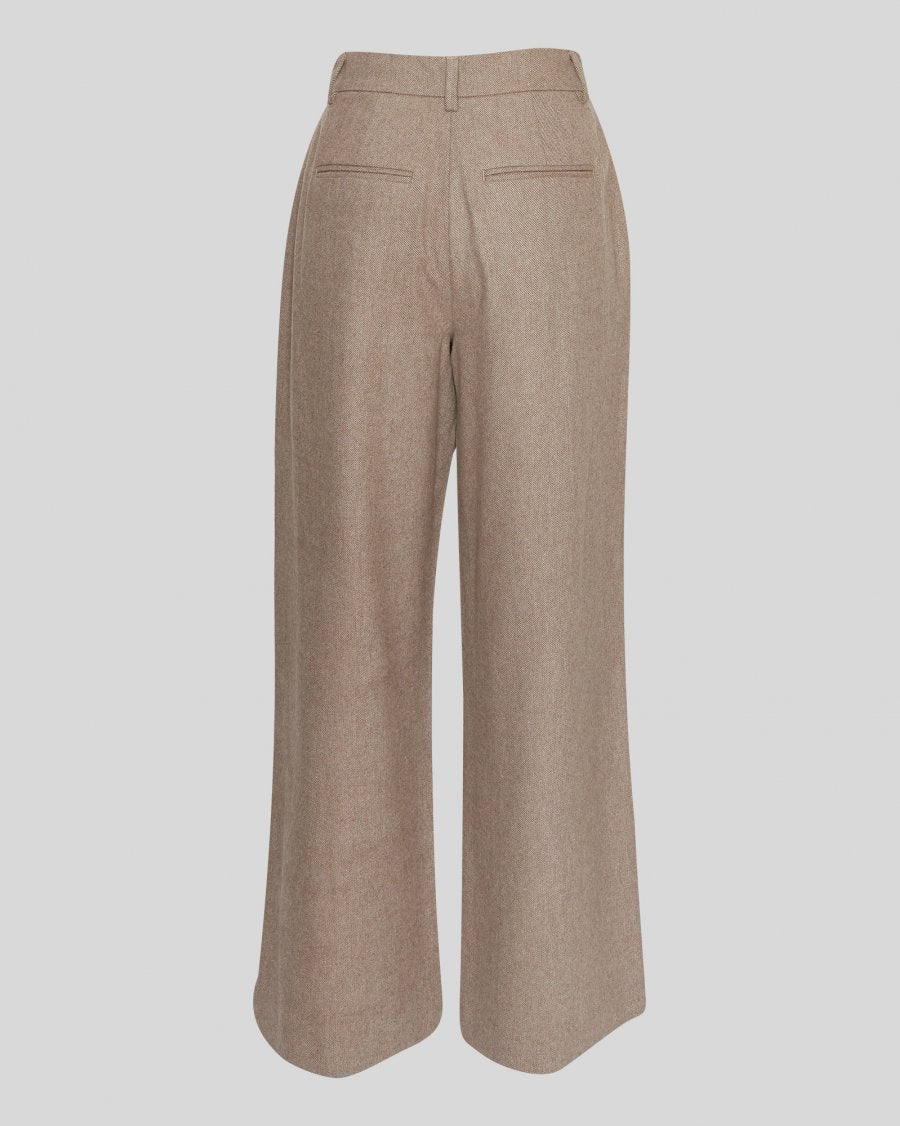 Jennabella High Waisted Pants - Walnut Melange