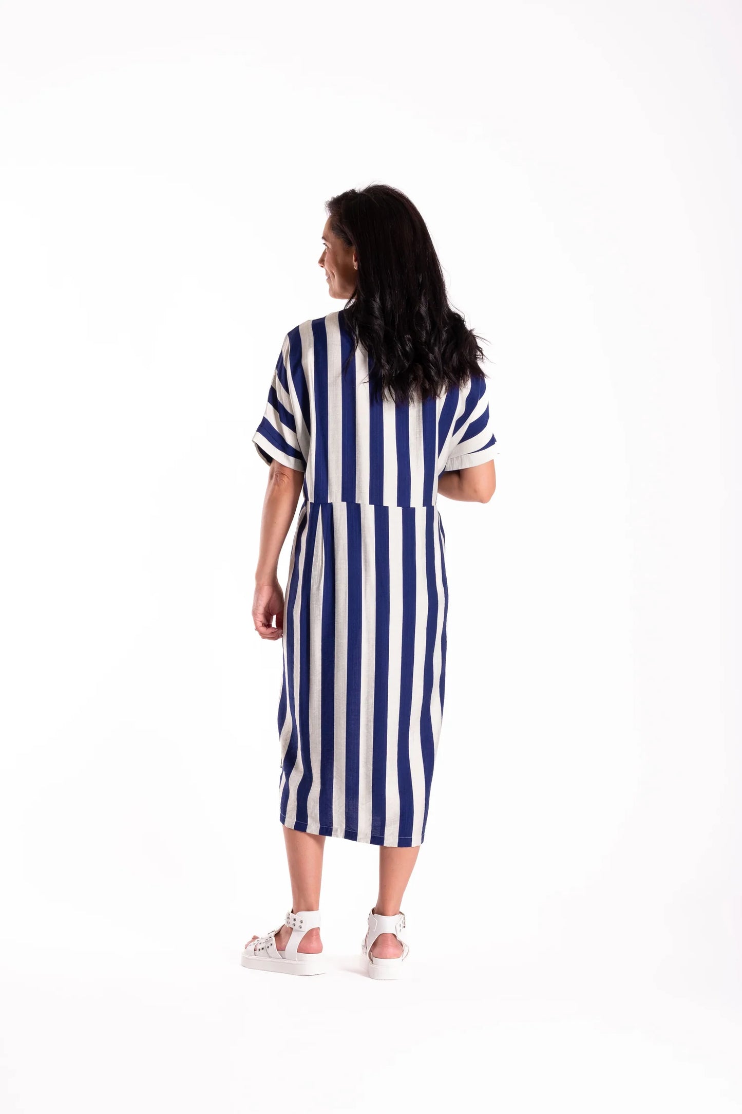 Jayde Dress - Blue/White Stripe