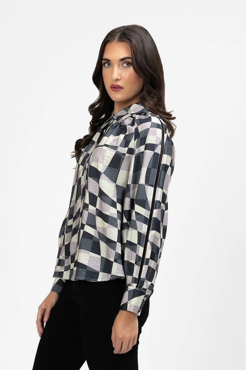 Zoe Blouse - Pastel Geo