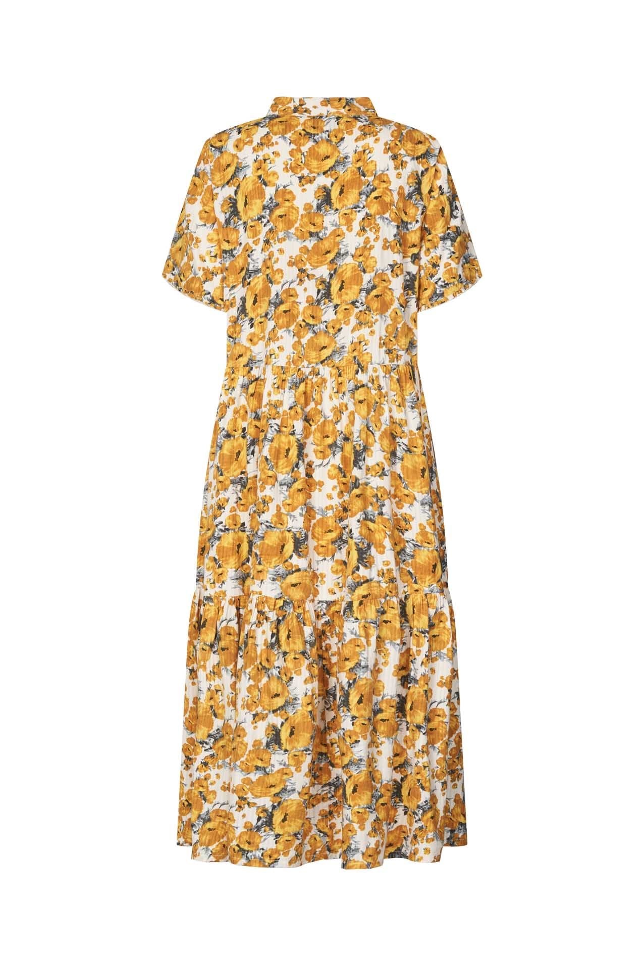 Fie Dress - Mustard Flower Print