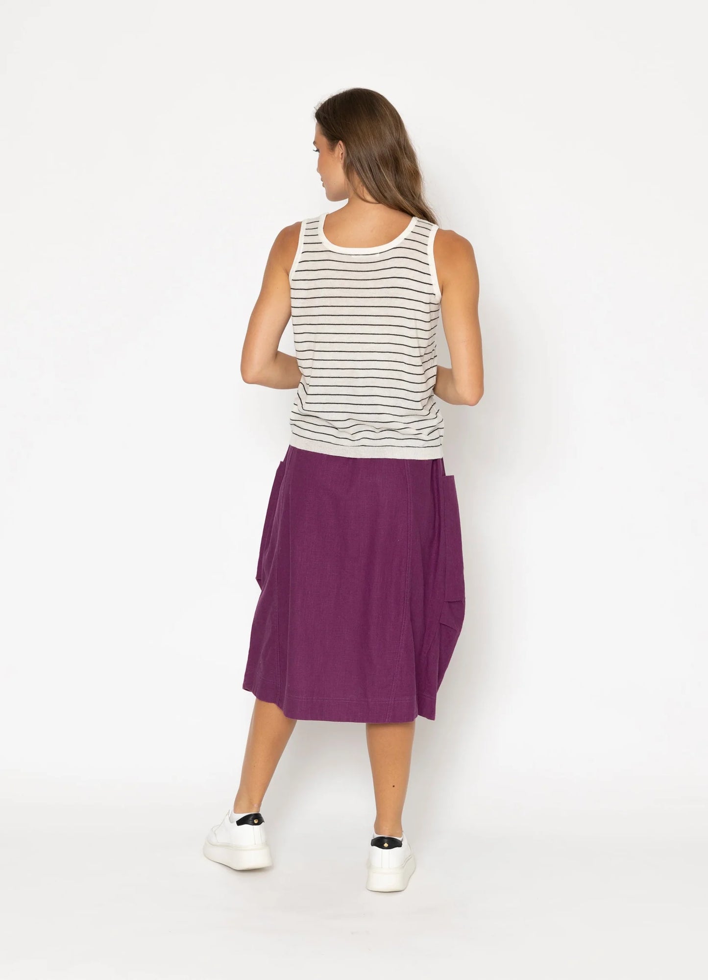 Anthe Top - White Stripe