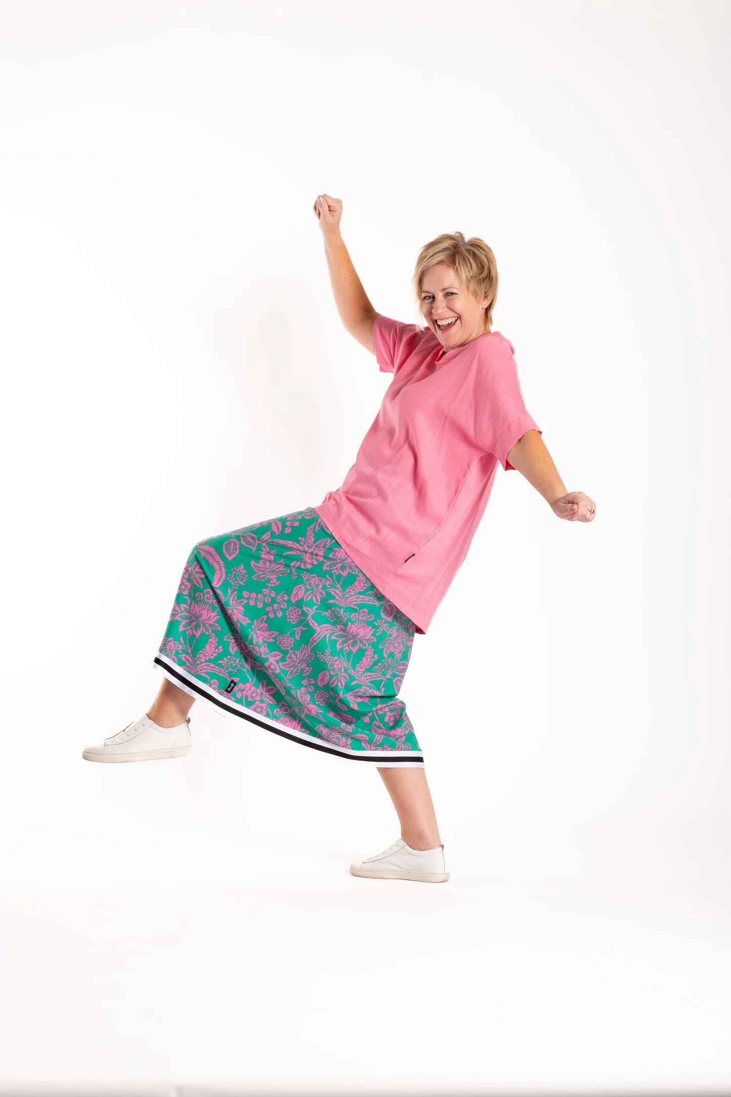 Bias Skirt - Pink Jungle