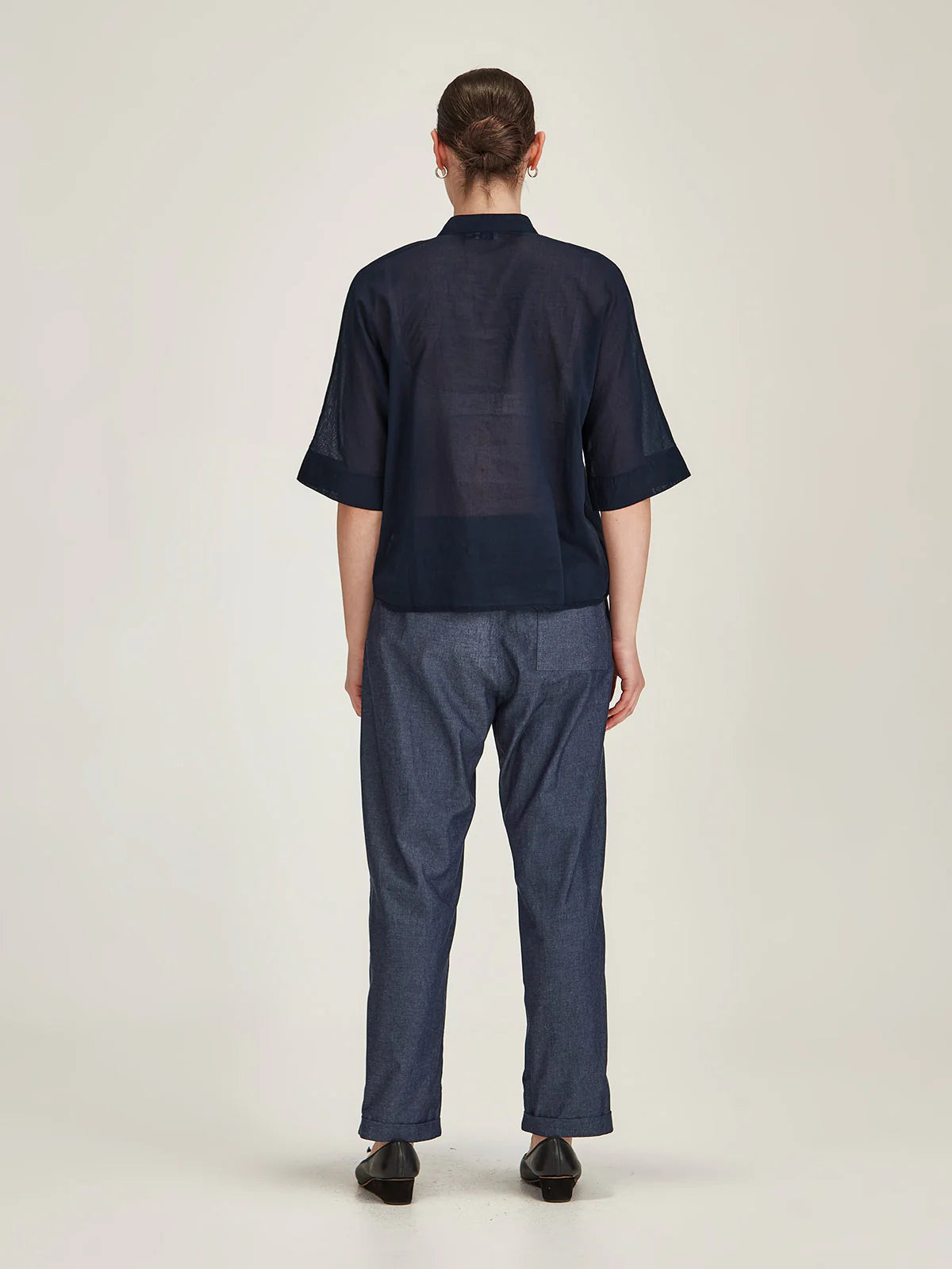 Sasha Ruffle Blouse - French Navy