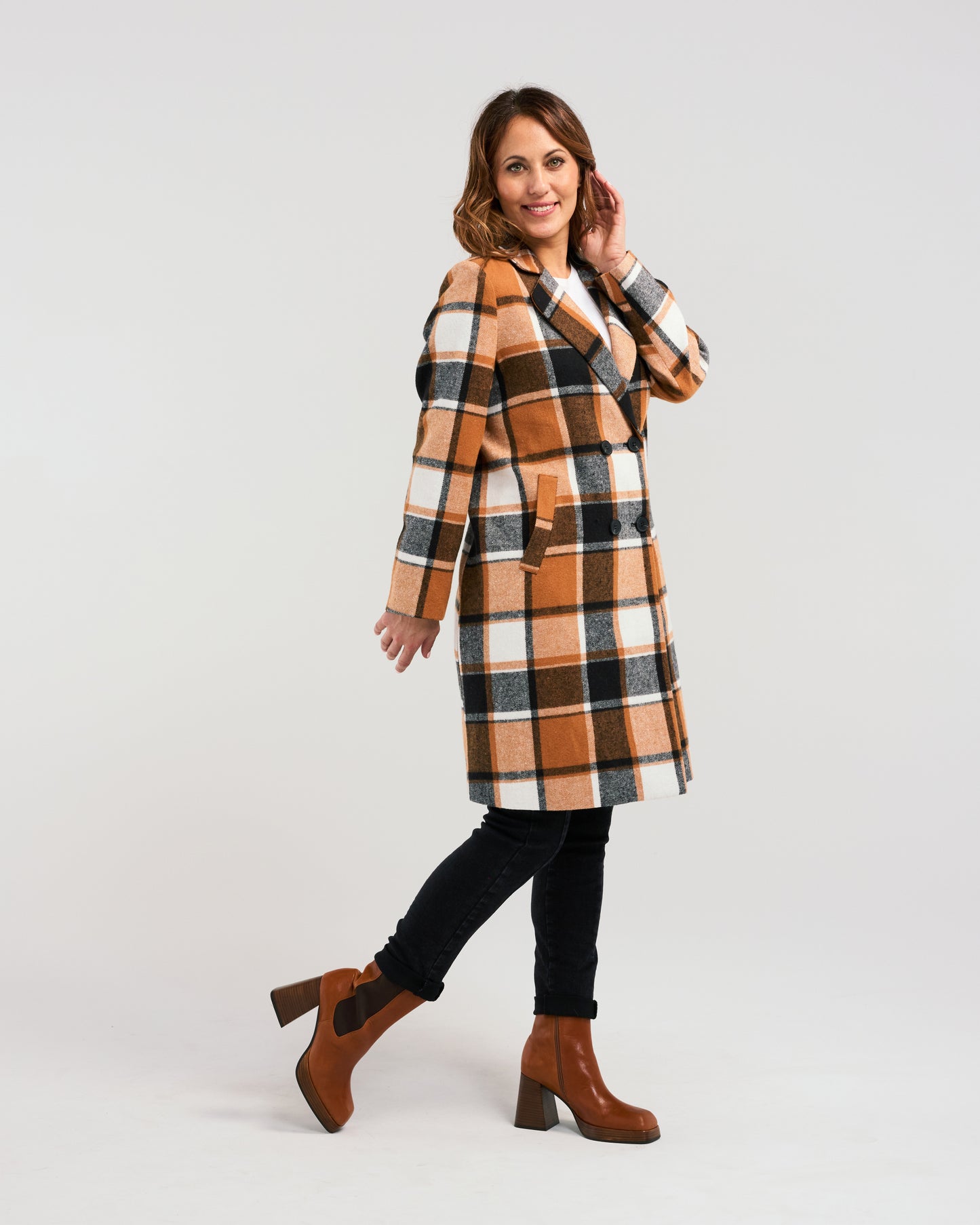 Felix Coat - Orange Plaid