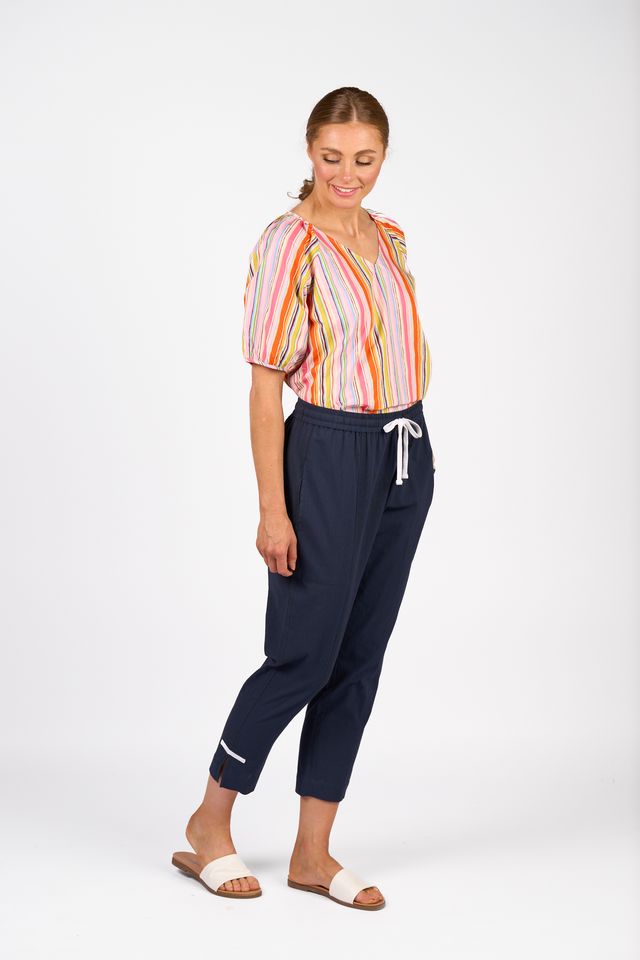 Checker Pant - Navy/White