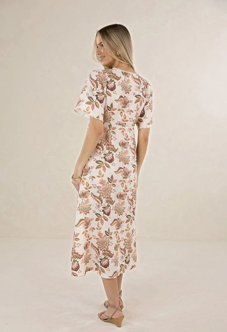 Bohemian Rose Midi Dress - Bohemian Print