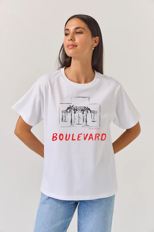 Band Tee - White/Boulevard