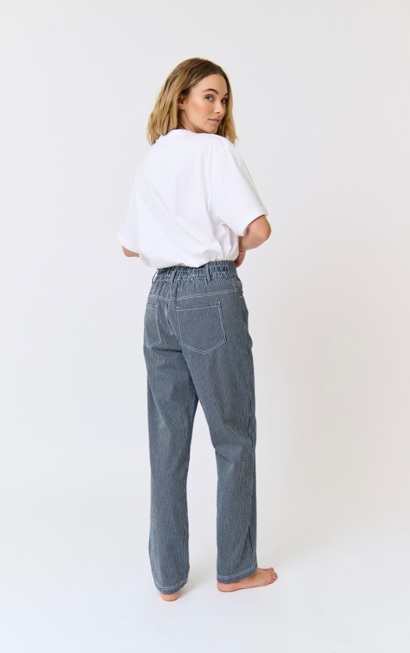 Baylor Pants - Stripe Denim