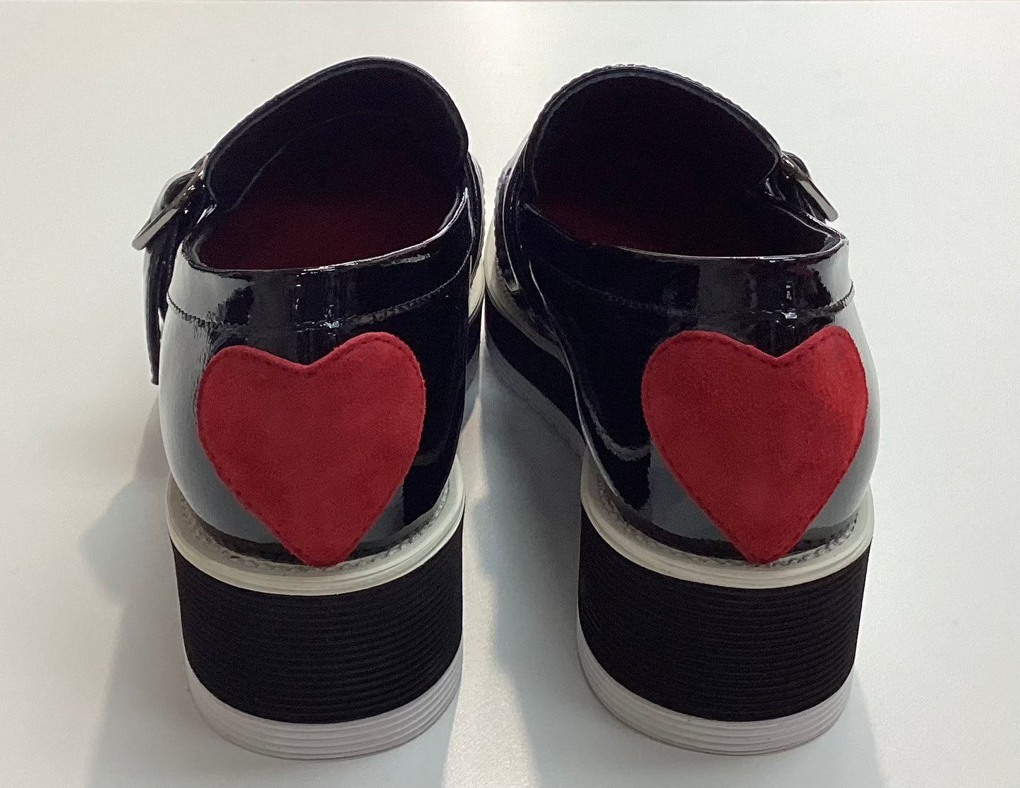 Valentine - Black Patent/Red Heart
