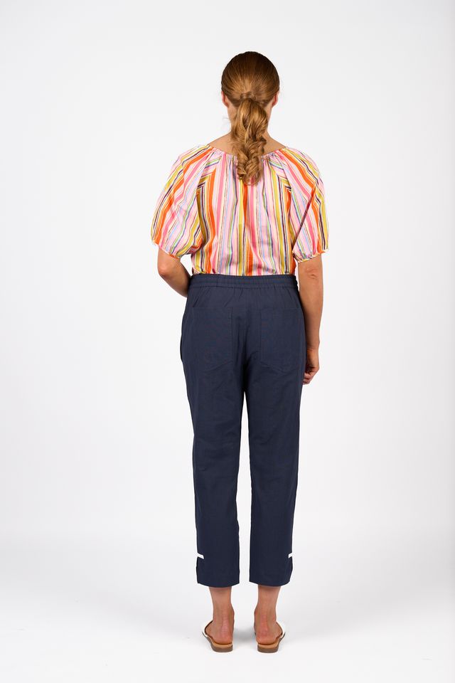 Checker Pant - Navy/White