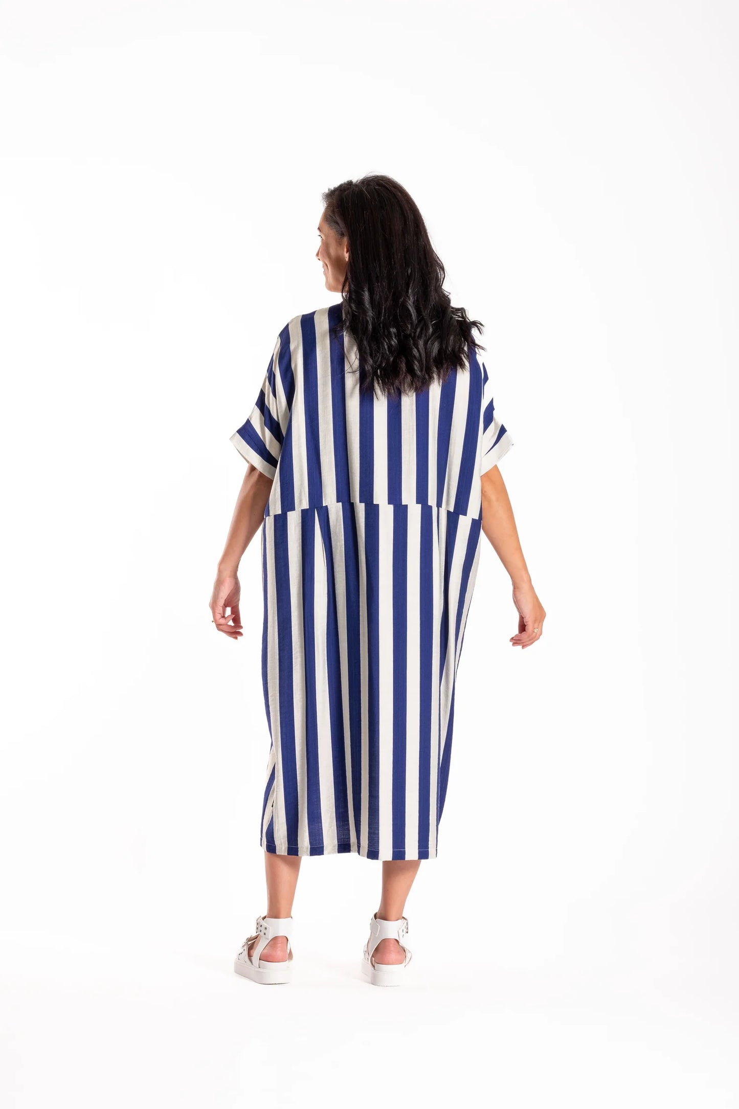 Jayde Dress - Blue/White Stripe