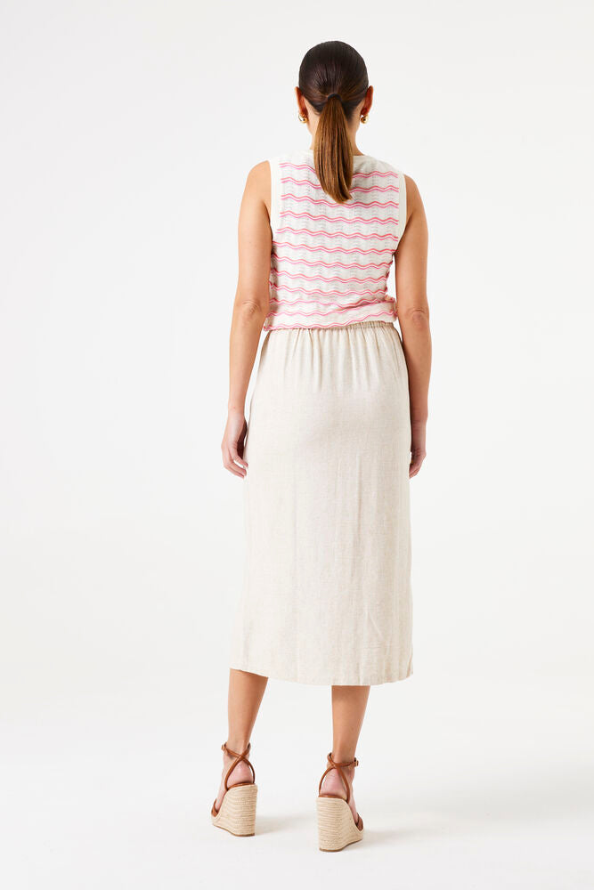 Knit Singlet - Ecru Stripe