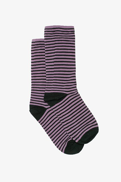 Stripe Sock - Lilac & Forest