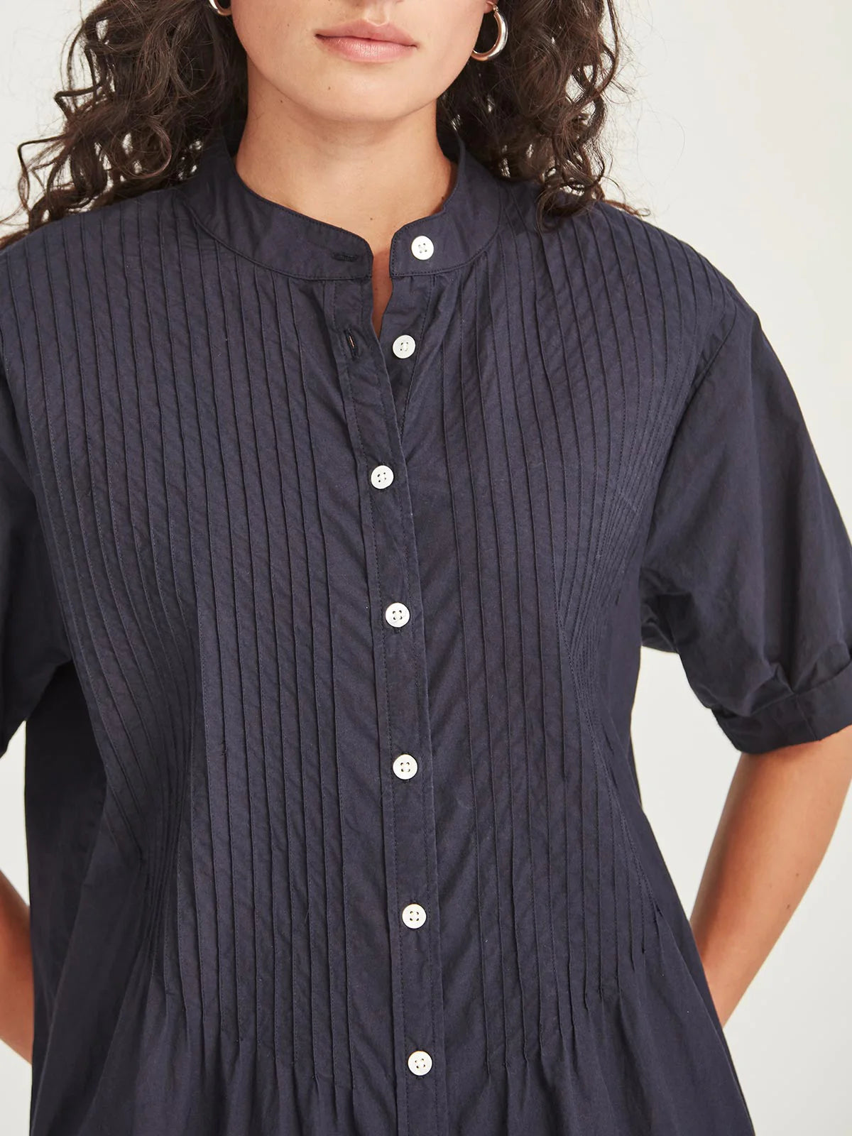 Sanya Pintuck Dress - French Navy