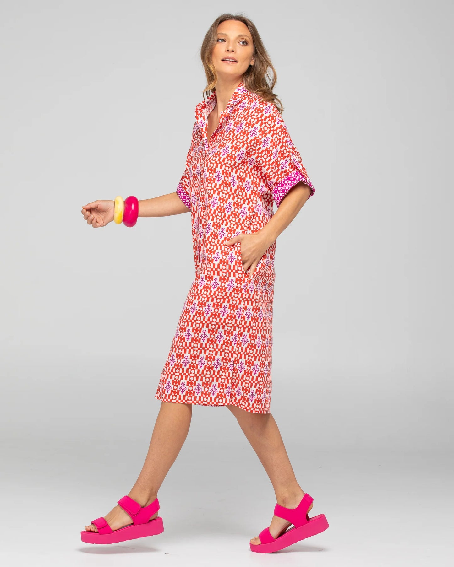 Maui Shirt Dress - Naples Pomodorro