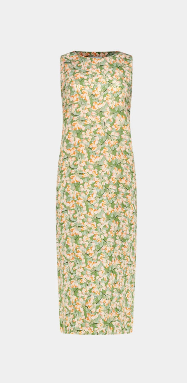 Mimi Dress - Green Tulips