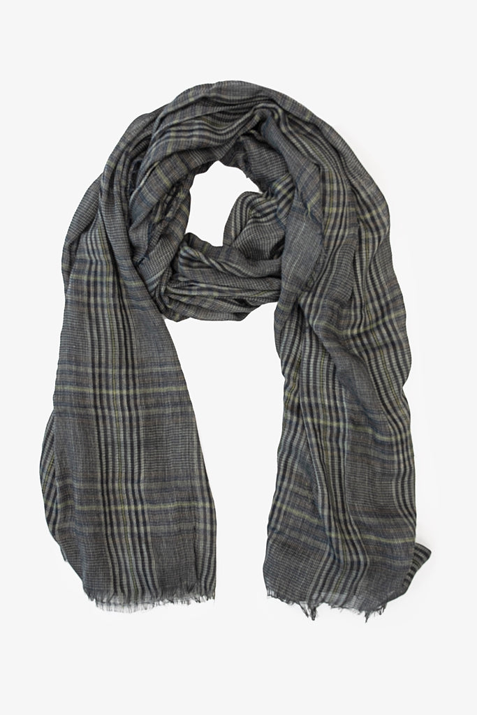 Serene Plaid Scarf - Forest Noir