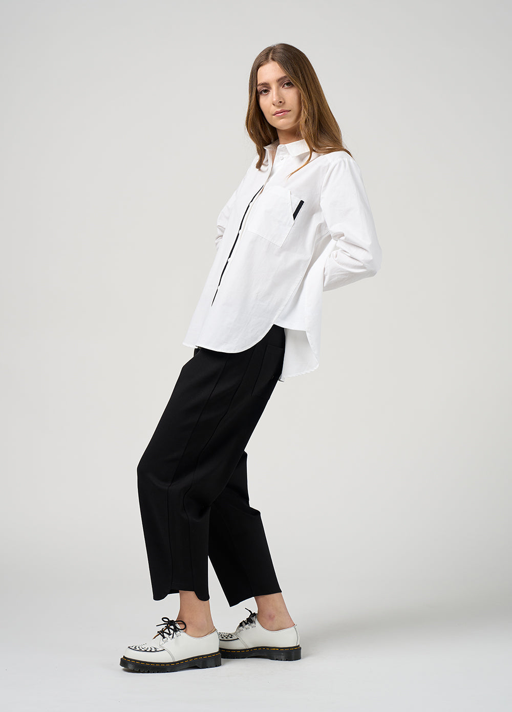 Mixed Media Shirt - White